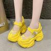 11CM New 2025 Summer Women Sports Sandals Non Slip Soft Breathable Thick Platform Sneakers Heels Bling Comfortable Mesh Sandals