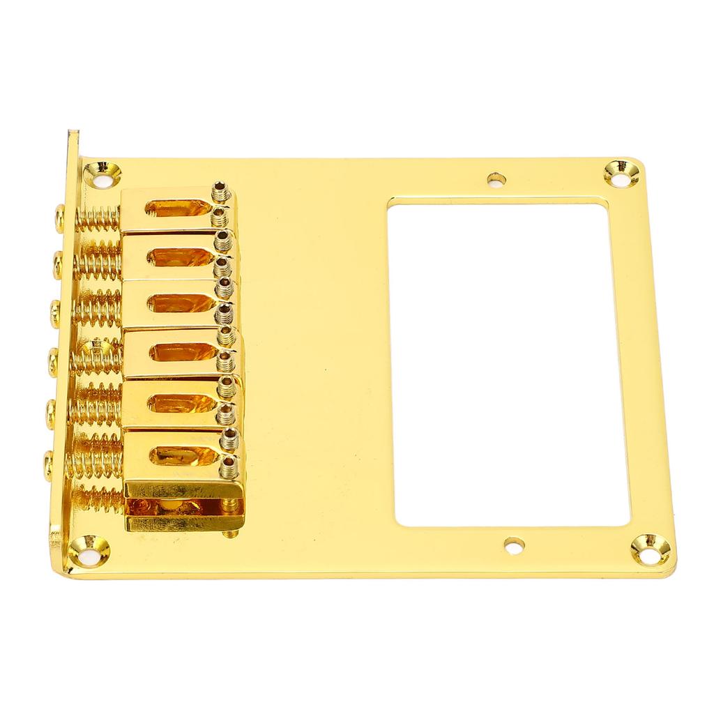 Electric Guitar Bridge Replacement Gold 6 Strings Saddle Humbucker Guitar Bridge with Dual Pickup Holes for Telecaster