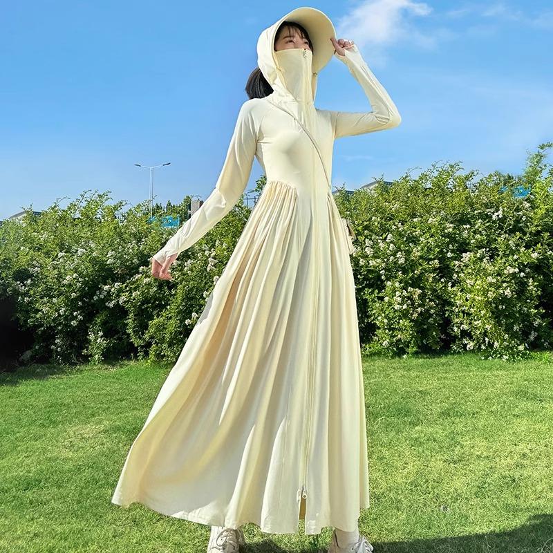 Sunscreen clothes women's long full body summer new anti-ultraviolet sunscreen clothes dress waist long skirt thin coat cardigan