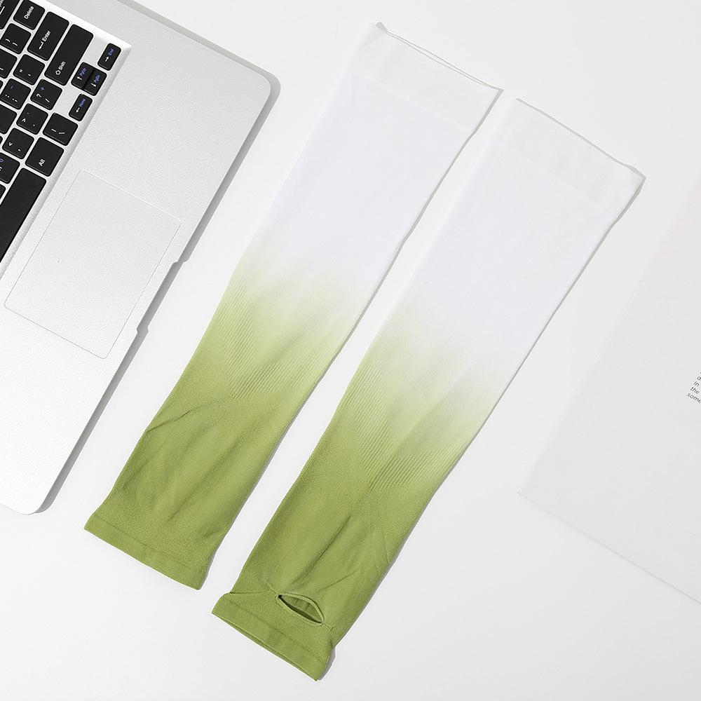 

Gradient Ice Silk Arm Sleeves Breathable Men Women Cycling Summer Travel Arm Cover Stretchable Cooling Skin-friendly Sleeves