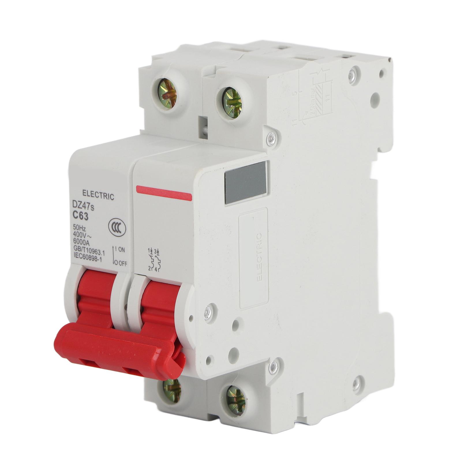 

Мініатюрний автоматичний вимикач 2P, домашній перемикач перевантаження 400 В DZ47‑63