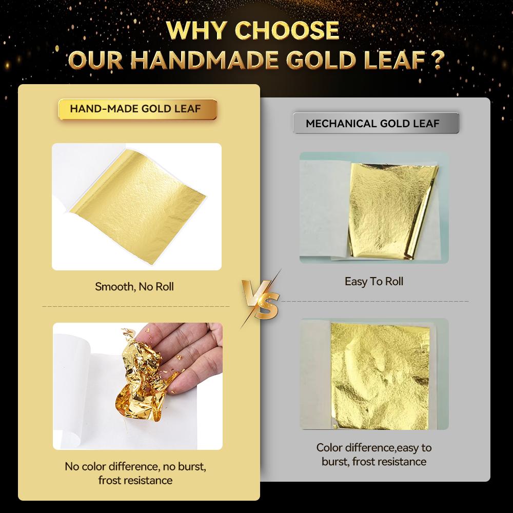 9 X 9cm 100 Sheets 22 Colors Imitation Gold Taiwan B Gold Leaf Foil Sheets for Decorating Wall Nail Art Crafts Furniture Gilding