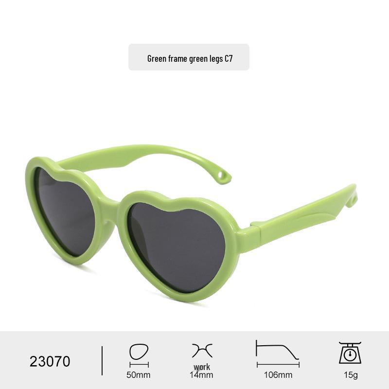 Heart-Shaped Polarized UV Protection Sunglasses for Babies (0-3 Years) - Soft Rubber Construction for Gentle Fit