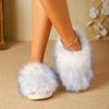 Fashion Fashionable hot-selling plush slippers for  long fur warm cotton slippers non-slip home thickened and plush cotton slippers