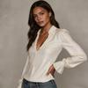 Spring New Women's Fashion Solid Color Lapel Long Sleeve Shirt Blouse For Women