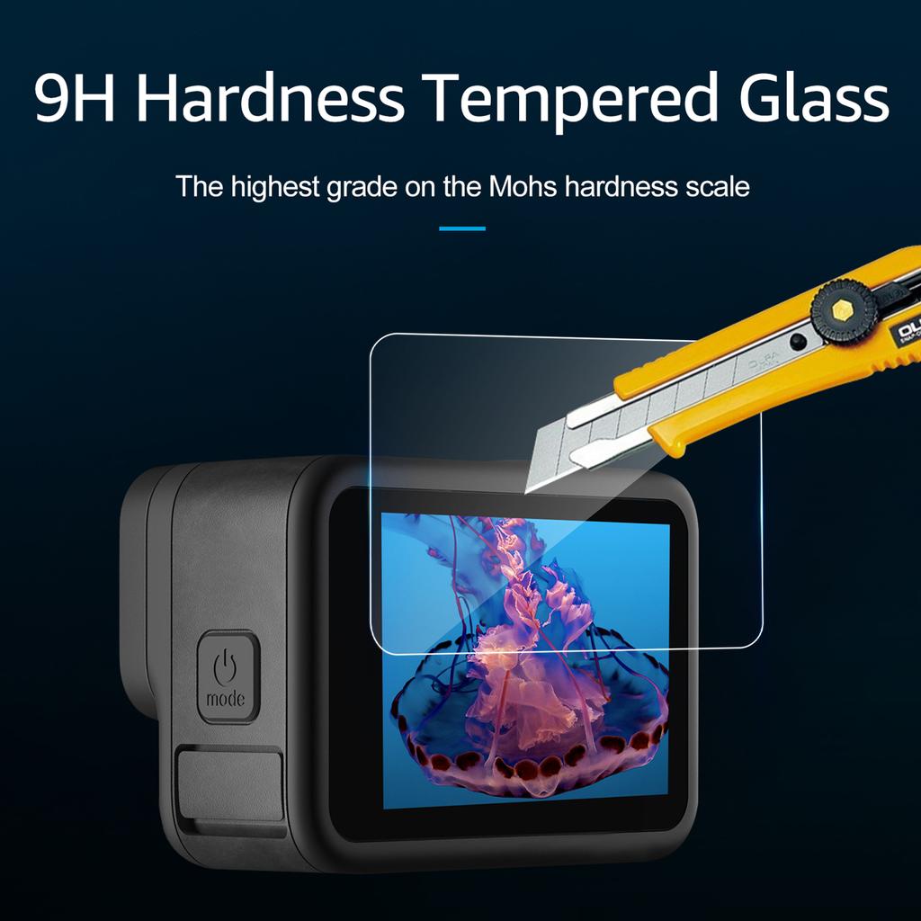 TELESIN 3 Stück gehärtetes Glas Displayschutzfolie Schutzfolie Ersatz für GoPro Hero 9