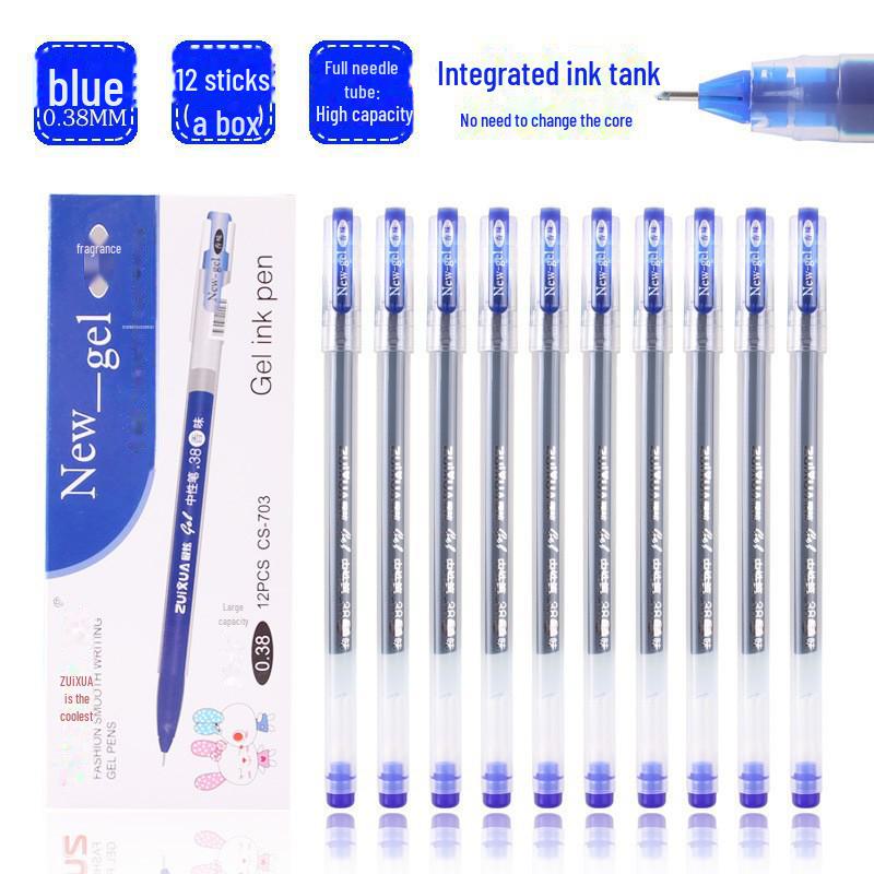 0.38mm Scented Gel Pens: Black, Blue & Red, Large-Capacity Straight Liquid Pen for Students