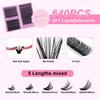 DIY Individual Eyelash Clusters Kit Large Capacity Easy to Apply Reusable Lash Extensions for Makeup Novice Use