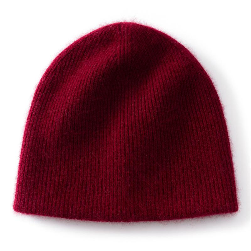 New Cashmere Basic Vertical Strip Knitted Hat Autumn and Winter Warm and Cold Hat Simple and Versatile Men's and Women's Headgear Cycling Hat