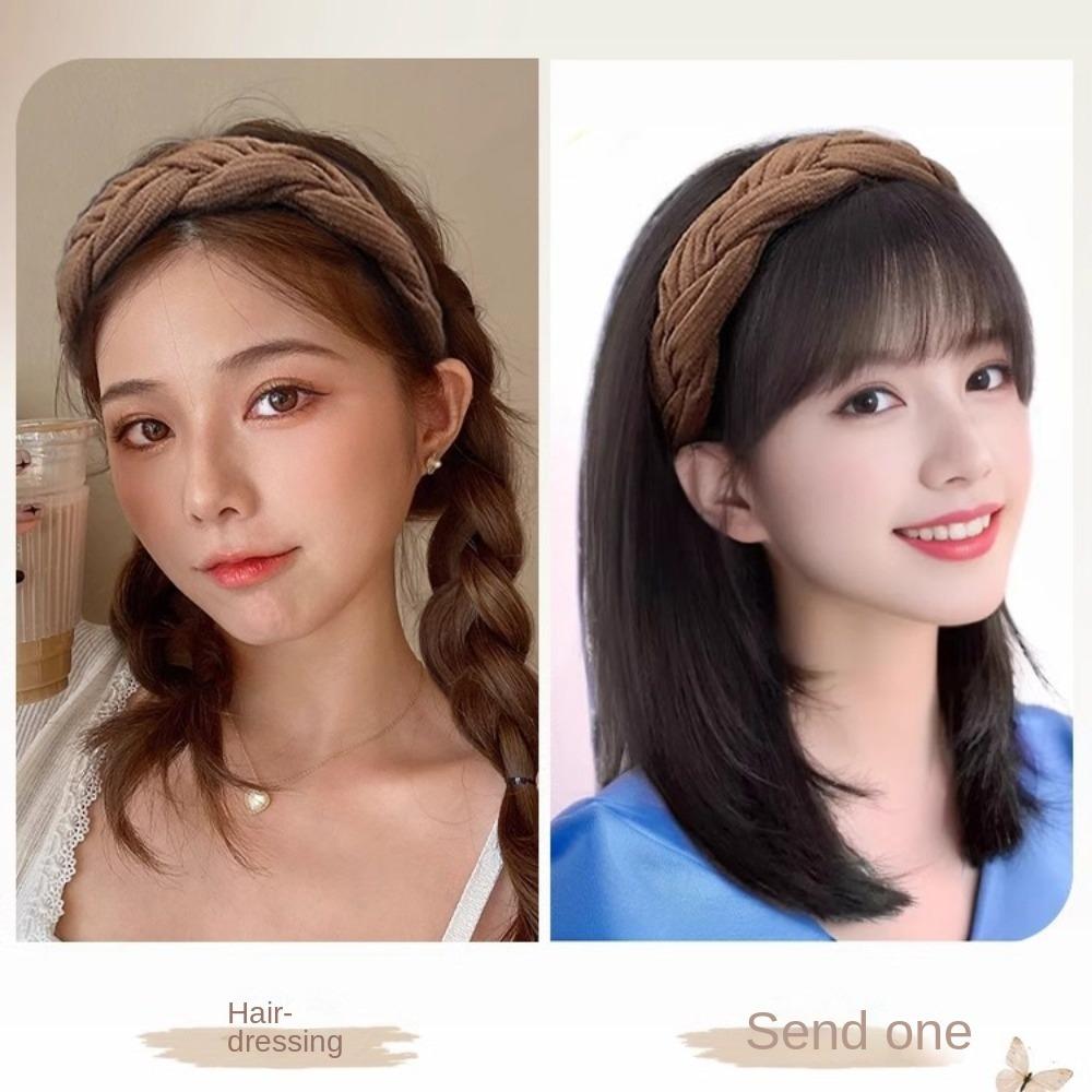 Clip In Half Headband Wig Fake Hair Women Hair Hoop Hair  Accessories Synthetic Headband Wigs