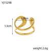 CARLIDANA Vintage Multilayer Sun Stainless Steel Gold Plated Rings for Women Hollow Line Charm Adjustable Men Open Ring Jewelry