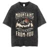 Vintage Mountain Graphic Tee Pure Cotton Retro Aesthetic Nature Print T Shirt Summer Harajuku Streetwear Fashionable Top