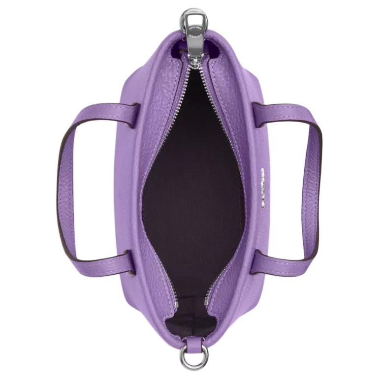 Coach City 15 Solid Color Logo Hardware Zipper Closure Pebble Leather Tote Bag Women tote bags Purple CW031-SVII