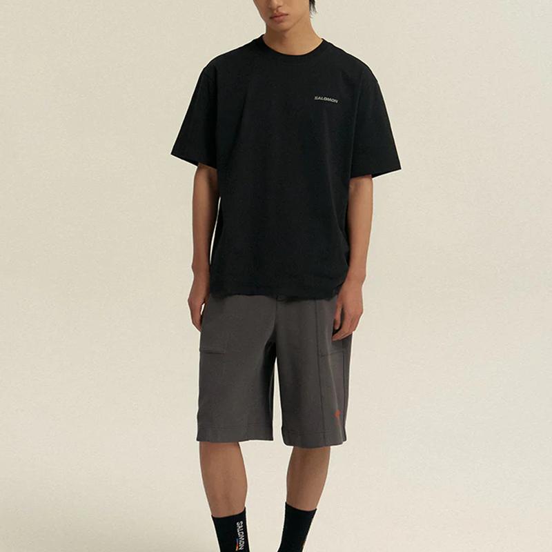 SALOMON Uni Blast Series Cool Sensation Letter Round Neck Pullover Short Sleeve T-Shirt Unisex T-Shirts Black C28083