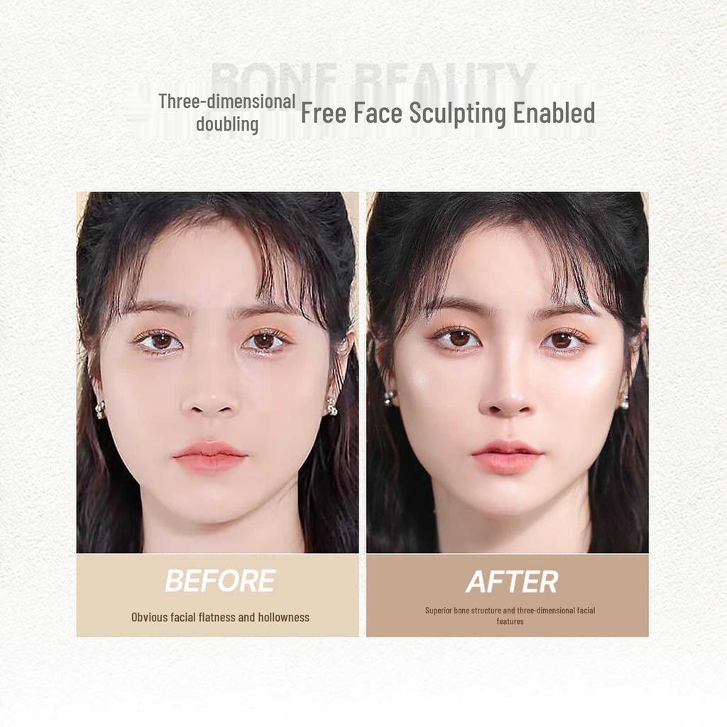 Novo Three-Color Contour Palette with Highlighter & Under-Eye Brightener for Face Sculpting & Nose Shadow