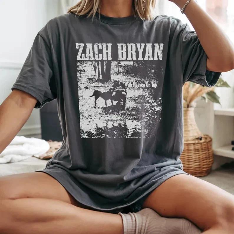Zach Bryan With Heaven On Top Tour 2026 T-Shirt in Anthrazit