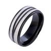 Stainless Steel High-End Men's Titanium Ring with Diagonal Brushed Finish