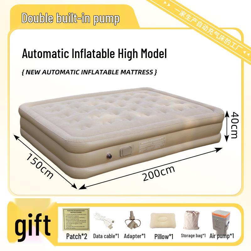 Thickened Moisture-Proof Inflatable Camping Mattress with Smart Auto-Inflation