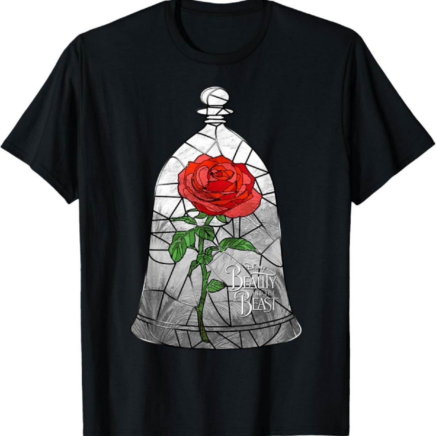 

Disney Beauty & The Beast Inner Stained Glass Graphic T-S T-Shirt XXXXXL різнокольоровий