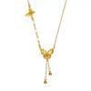 Gold Plated Fairy Butterfly Tassel Necklace - Women's Luxury Clavicle Choker Accessories