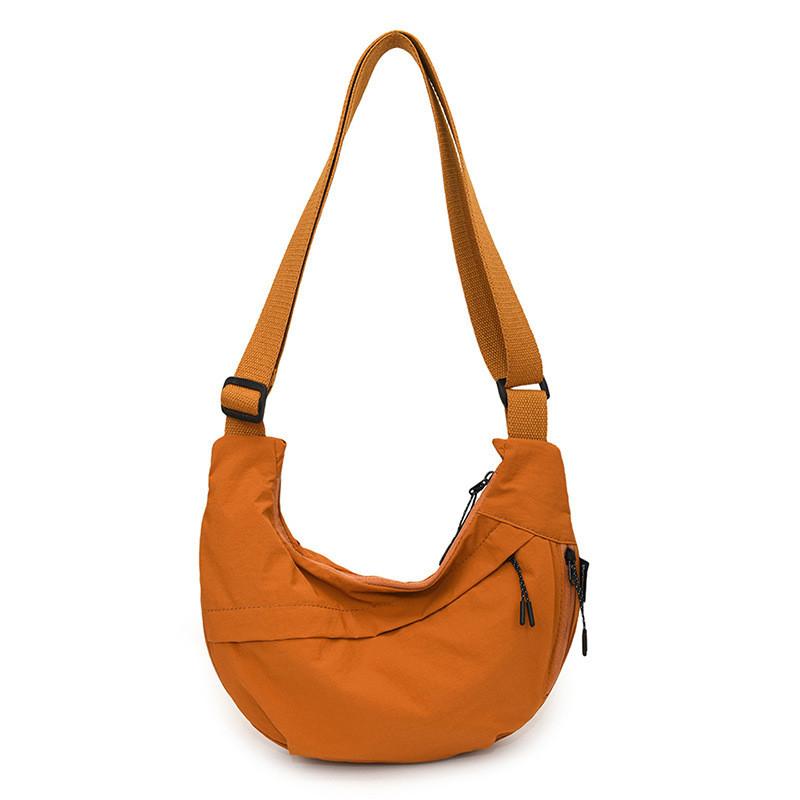 Simple Nylon Crossbody Bag With Inner Zipper Compartments For College Students