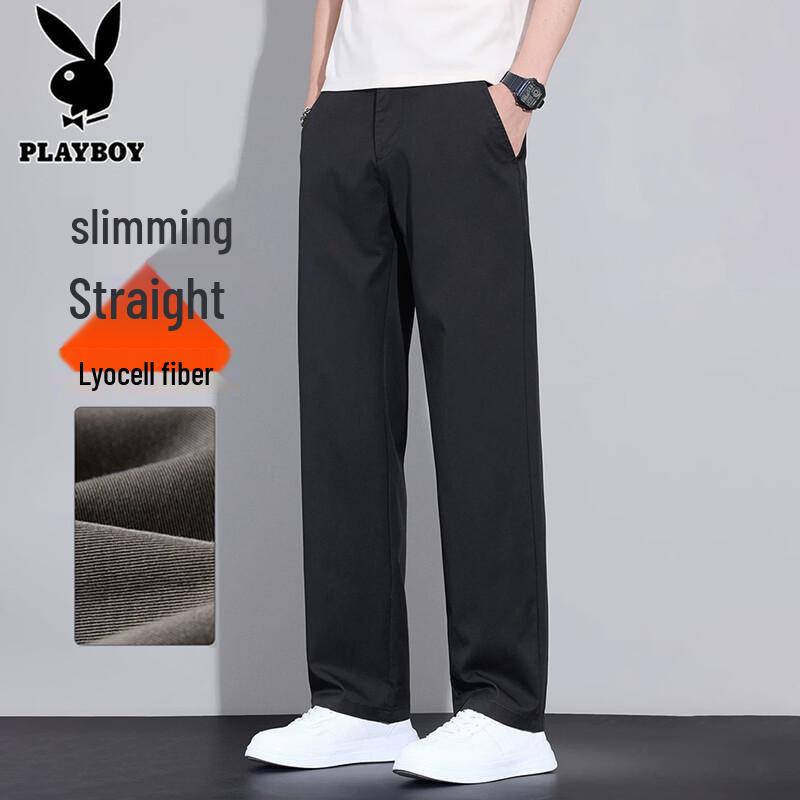 PLAYBOY Men s Summer Slim Fit Straight Leg Casual Pants 33