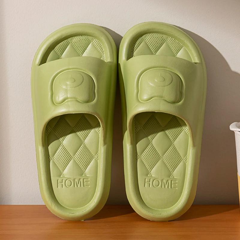 Fashion Lightweight Soft Sole Summer Slippers Women Solid Color Non-Slip Indoor Slides Woman Flat Heel Casual Couple Bathroom Flip Flops