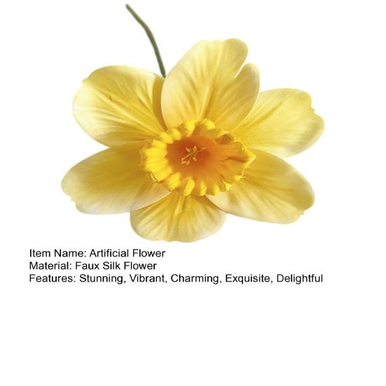 Artificial Daffodil Flowers 15 Inch Length Fake Silk Narcissus Flower Yellow White Faux Flower Bouquet for Floral Arrangement Spring Home