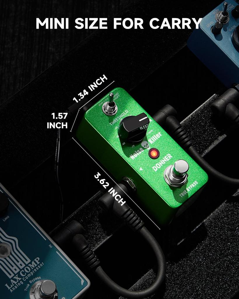 Kytarový pedál Donner Noise Gate Effector, 2 režimy Noise Killer (Hluková brána)