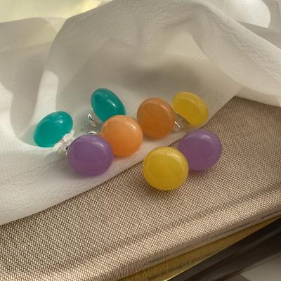 Summer Dopamine Cream Bean Earrings Women'S Candy Ball Earrings Ear Buckles Fresh And Sweet Earrings