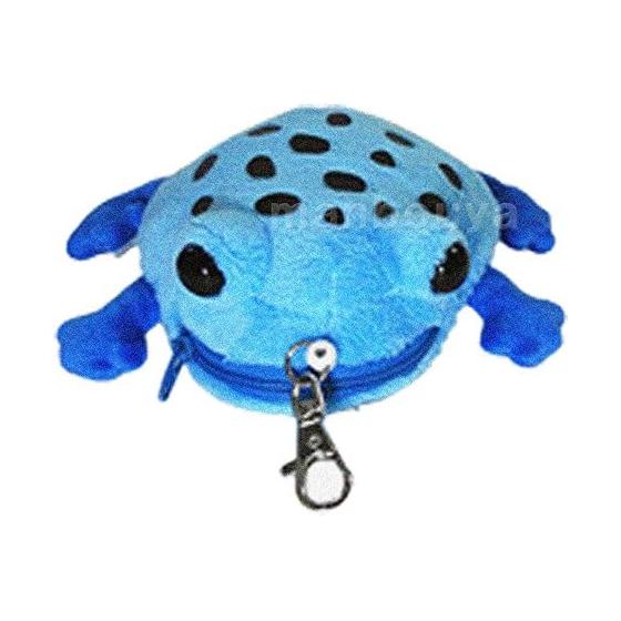 Frog stuffed toy pass case A-SHOW frog pass case with reel cobalt poison dart frog