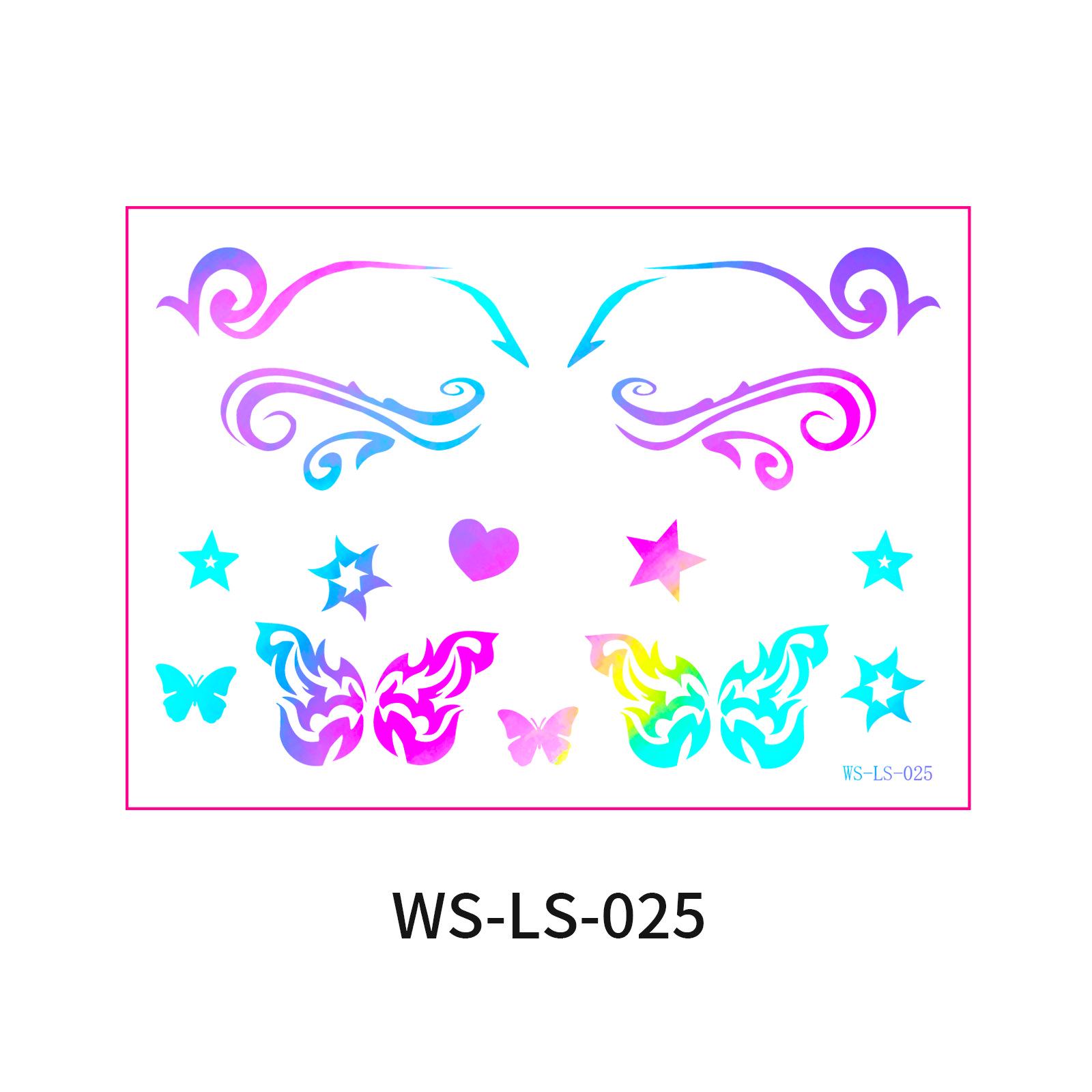 

European & American Cross-border Music Festival Laser Eyeliner Stickers - Waterproof & Long-lasting Disposable Tattoos 105x75mm