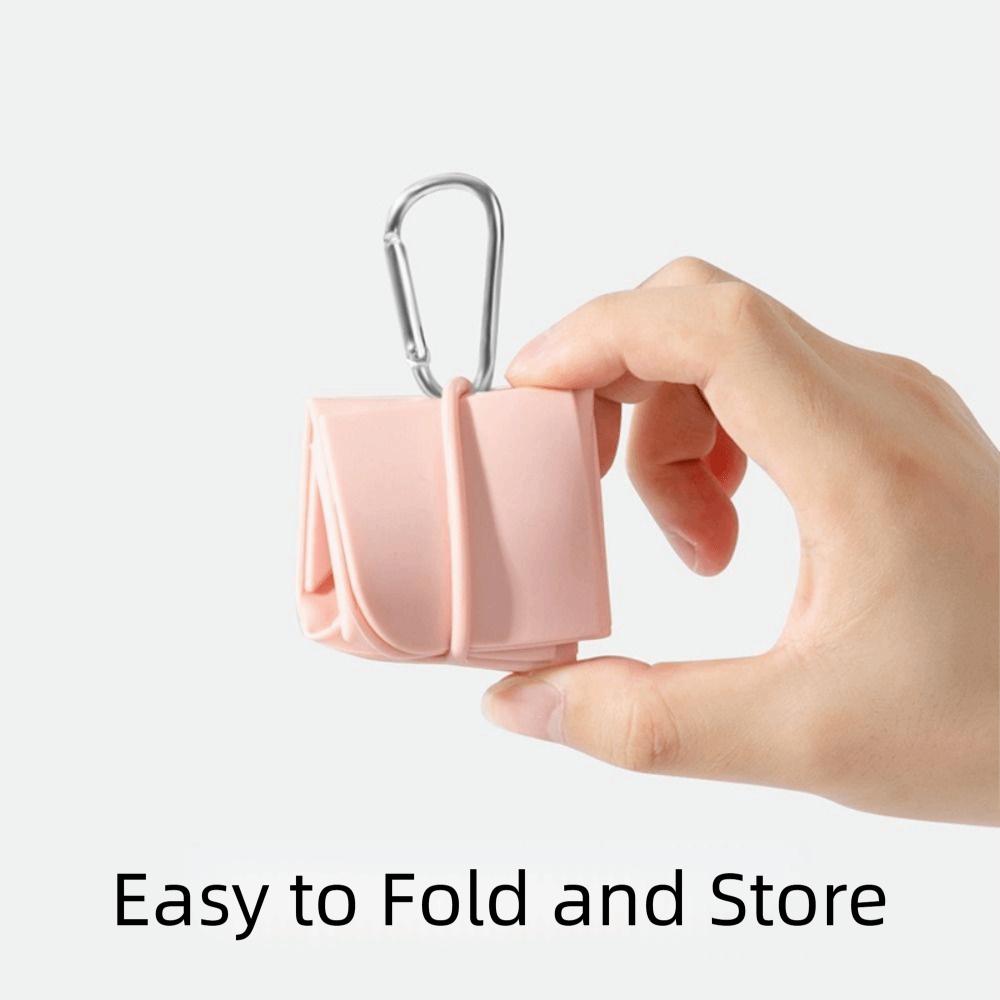 with Carabiner Portable Dog Feeder Food Grade Silicone Dog Dish Soft Folding Pet Bowl  Water