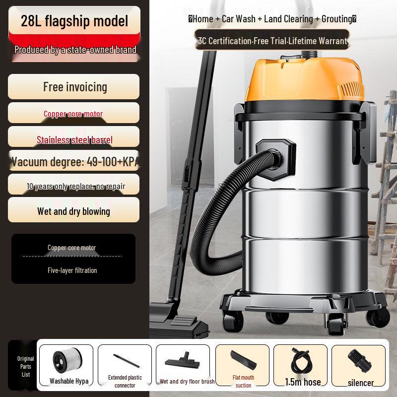 High-Power Industrial Vacuum Cleaner for Home, Car, and Small-Scale Cleaning