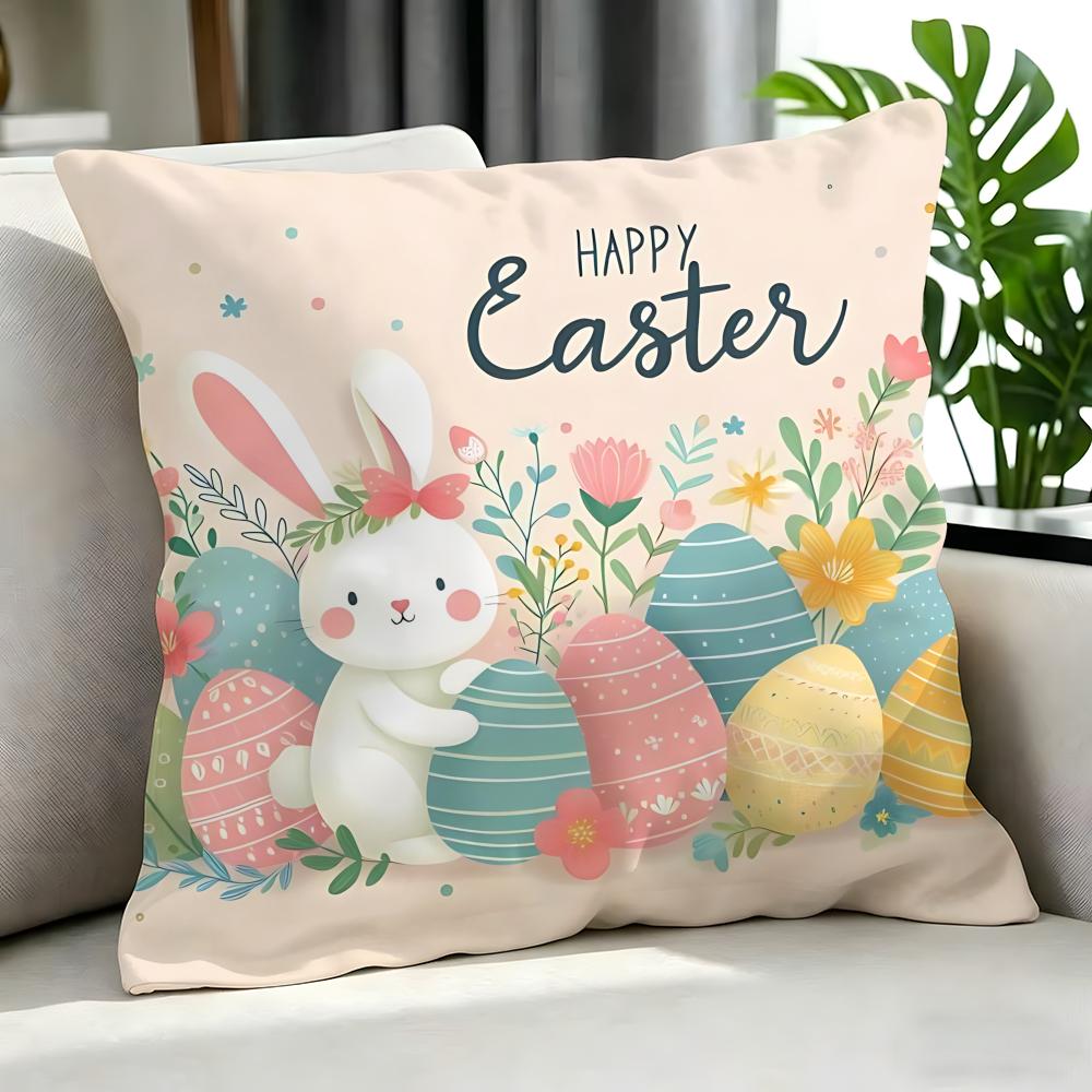 Holiday Easter Cushion Cover Cushion Cover Set 4Pcs 50X50 45X45 40X40 Pillowcase Decorative Sofa Home Decor