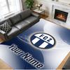 Crystal Velvet Rug Custom Name Text, Soft Non Slip Floor Mat Home DecorFC Zürich