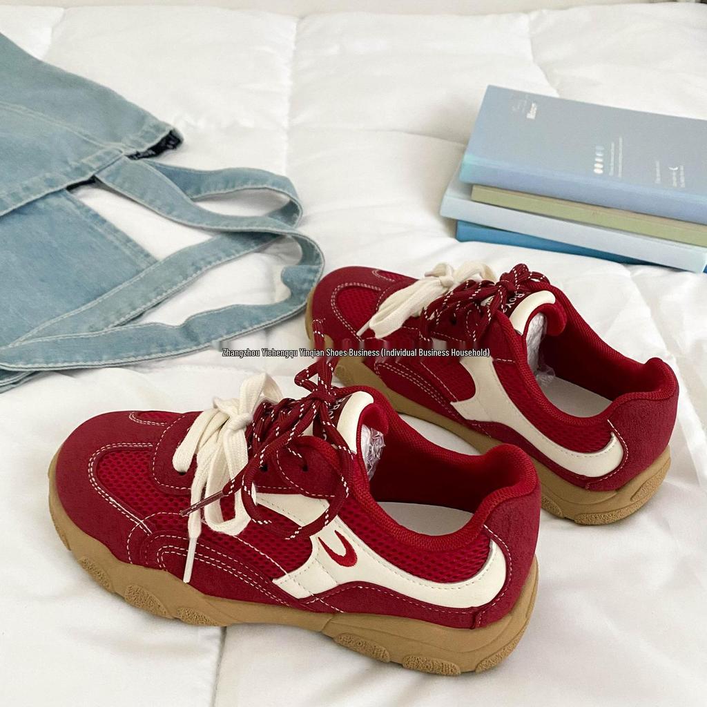 2025 Women's Red German Hiking & Casual Lightweight All-Match Skate Shoes