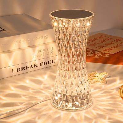 Crystal Nordic Style 3 Colors LED Desk Lamp Touch Sensor Decor Romantic Diamonds USB Powered for Bedroom Living Room Party Dinne