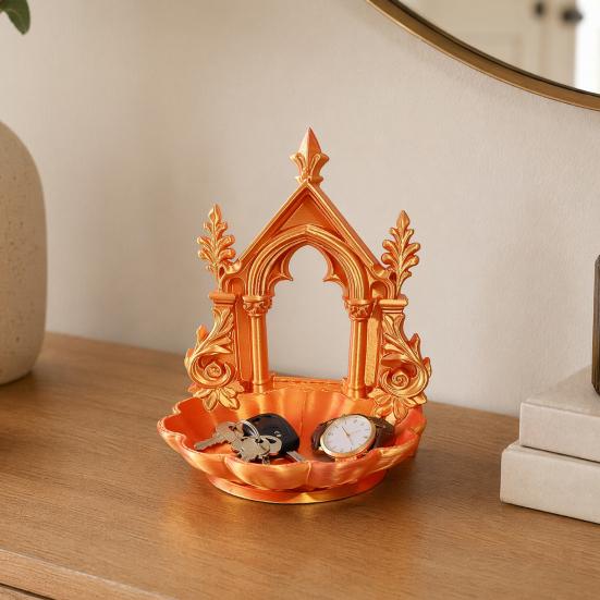 Jewelry Storage Tray with Gothic Arch Pearlescent Design Gothic Themed Jewelry Organizer