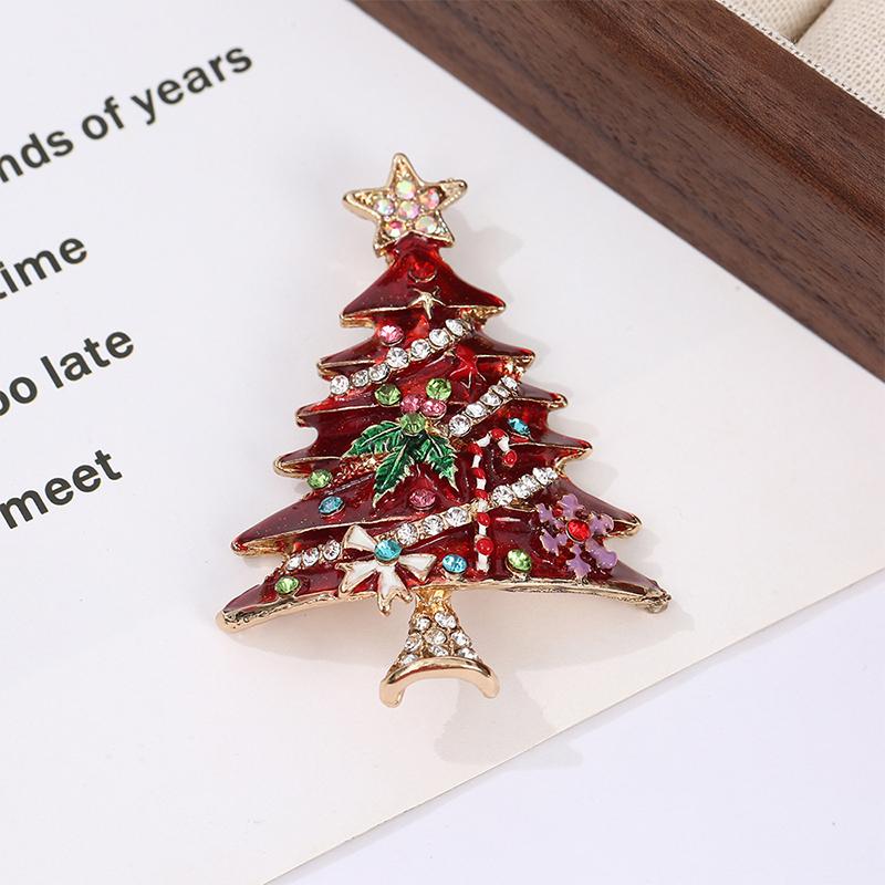 Christmas Tree Brooches For Women Unisex Plant Pins Multi-Color Available Holiday Party Accessories Gifts