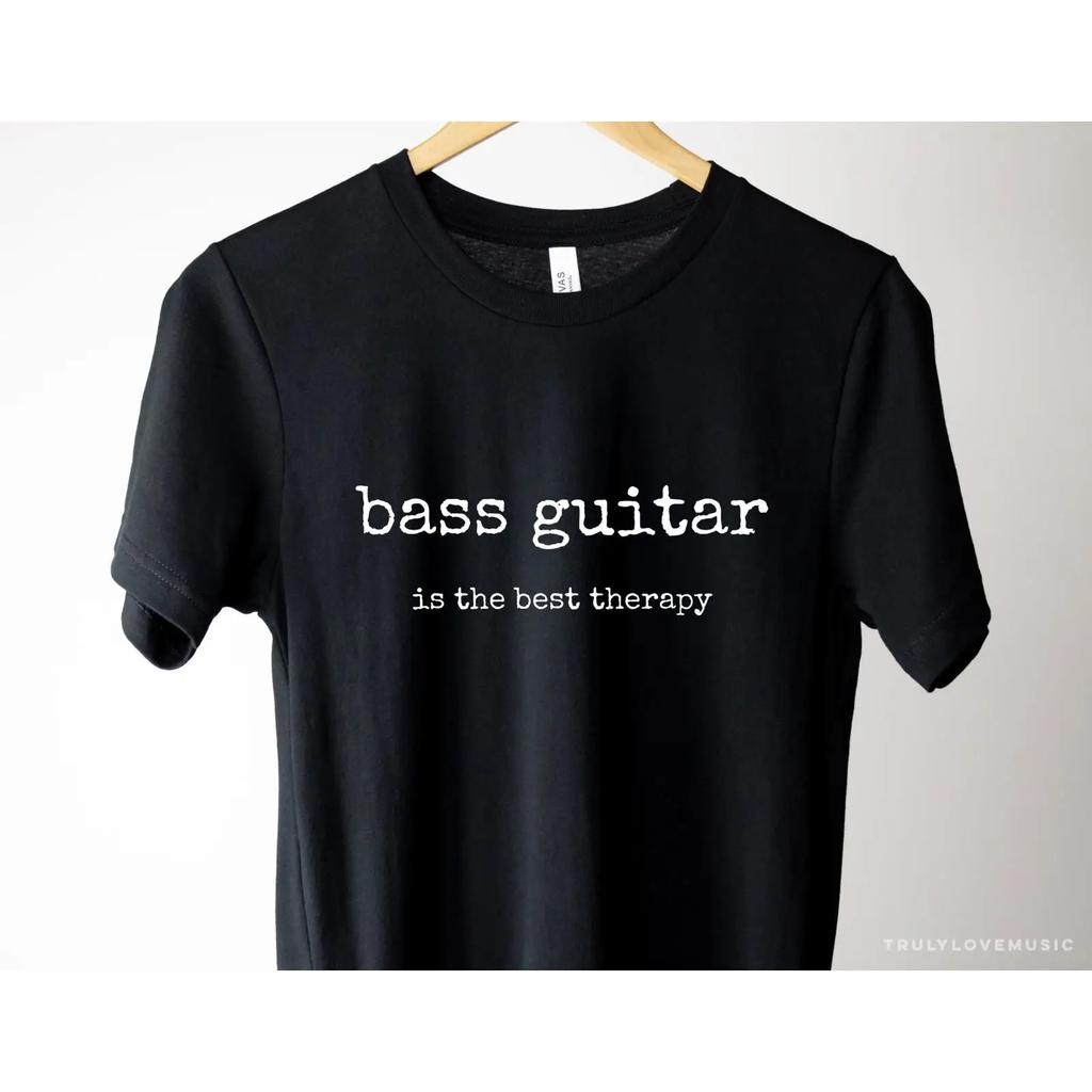 Bass Guitar Is The Best Therapy T Shirt For Bassist Player Music Lover Guitarist Casual Vintage Stretched Unisex