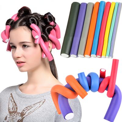 6 pcs/Lot Heatless Curling Rod Soft Sponge Hair Curler Roller Foam Bendy Twist Curls Tool DIY HairStyling Hairdressing Tools No Heat Flexi Rods