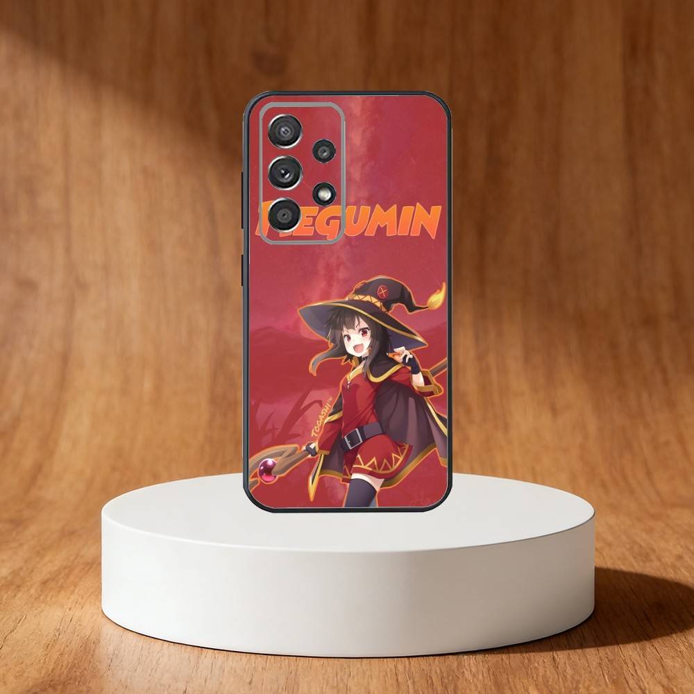 Megumin Anime K-KonoSubaS Phone Case For Samsung S25,S24,S21,S22,S23,S30,Ultra,S20,Plus,Fe,Note,10,9,5G Black Cover