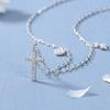 New 925 Sterling Silver Necklace Cross Shape Women Pendant Simple Personality Choker Religious Faith Accessories Fine Jewelry
