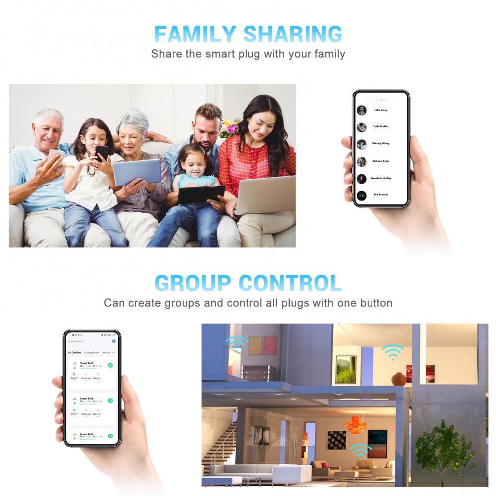 Corui Tuya Wifi Smart Socket With Power Monitor 16a Us Smart Plug Support Smart Life App Alexa Google Assistant Voice Control