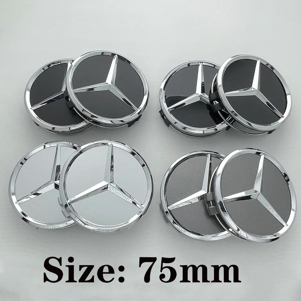 4Pcs A-75mm Car Wheel Center Logo Hub Cap For Mercedes Benz AMG W204 C218 A207 C117 CLA CLS E Class W212 S212 X166 W176W205 W246 smpd30