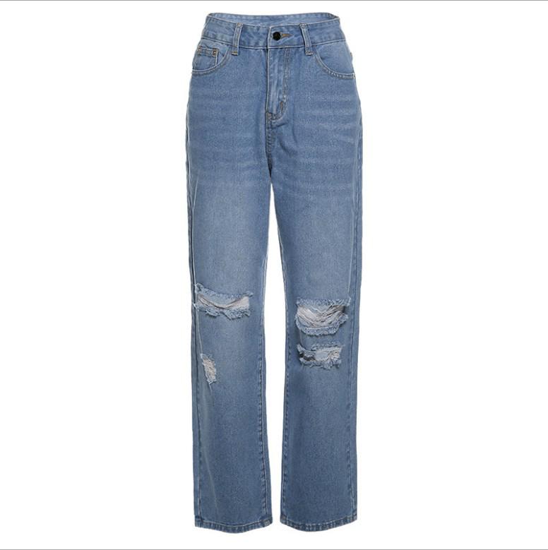 Hoge Taille Gescheurde Jeans met Billenlift voor Dames