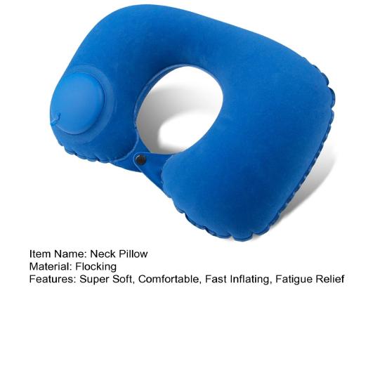 Neck Pillow Waterproof Built-in Pump Fatigue Relief Outdoor Traveling Car Airplane Inflatable Neck Pillow for Daily Use
