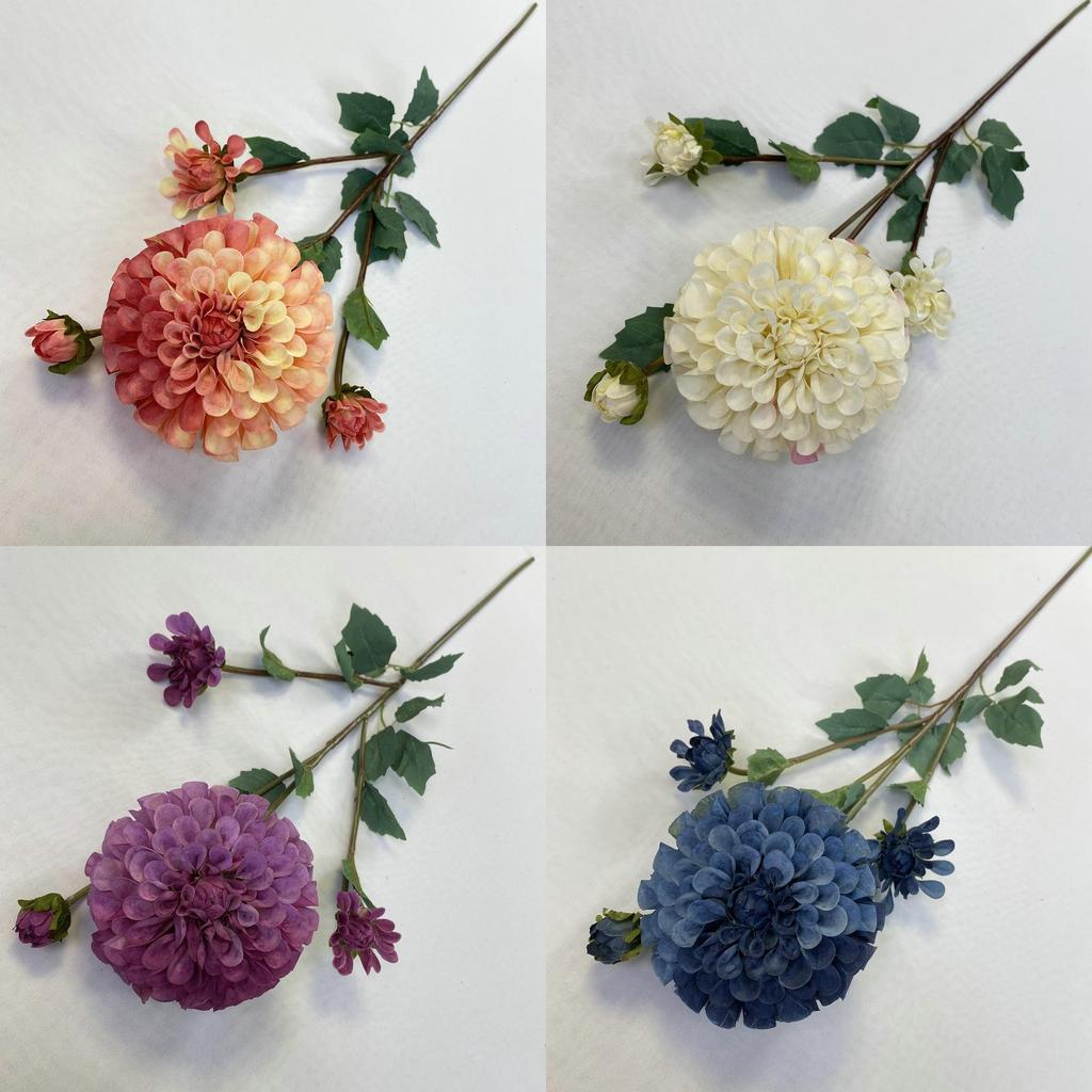 Fushou Dahlia Artificial Flower For Home Decor And Photography Props