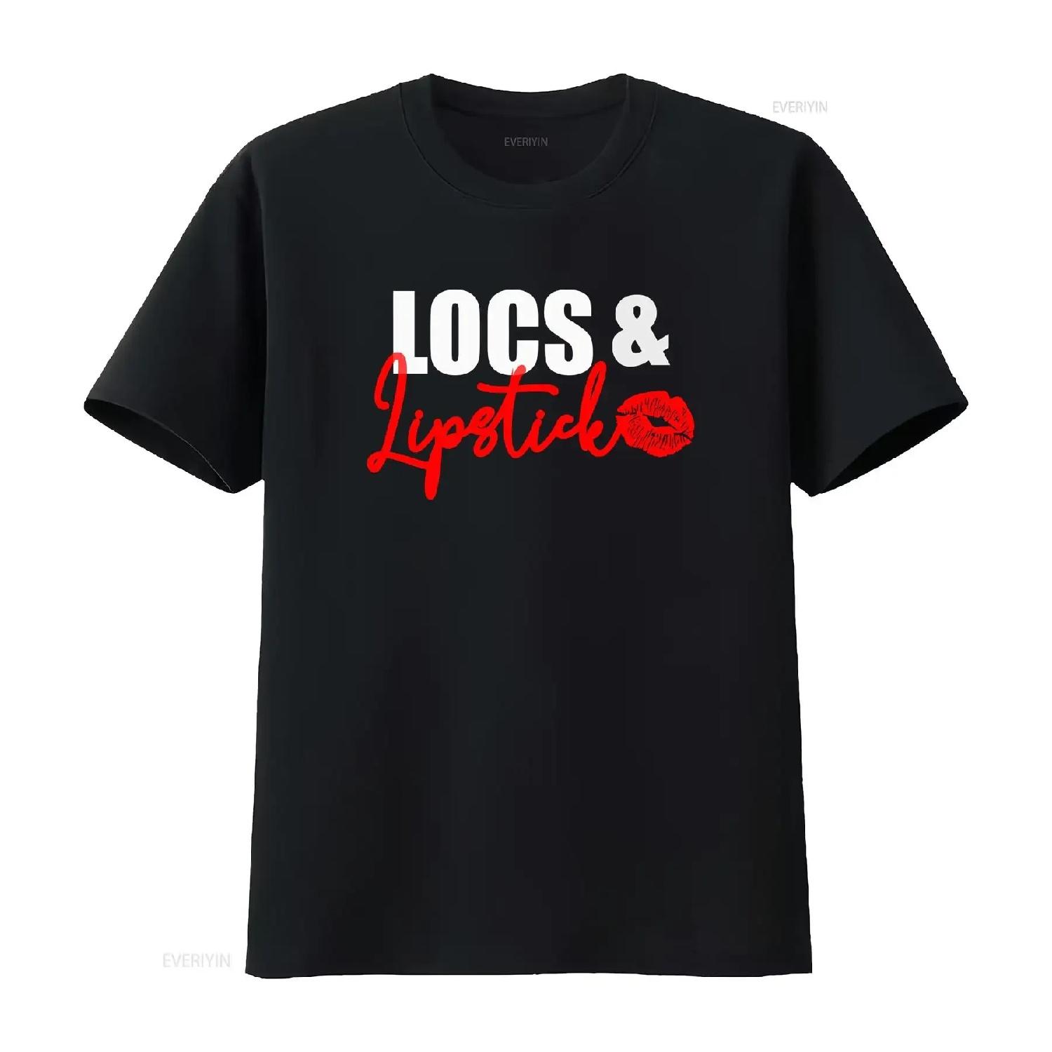 Locs Lipstick T Shirt Loc Loc d vintage Washed fashion homme graphic Slightly Stylish Comfortable Breathable Casual S